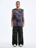 Manfinity StreetEZ Men's Loose Fit Woven Cargo Pants With Embroidered English Letter Pattern