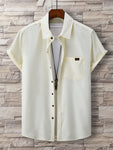 Manfinity Homme Men Letter Patched Detail Pocket Front Shirt Without Tee - MapleCo