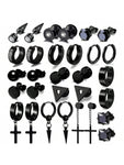 15 Pairs Earrings For Men, Stainless Steel Earrings Kit For Men And Women Fashion Piercing Jewelry Cross Dangle Hoop Earrings Set