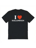 Nearly There I Heart Halloween Halloween Graphic Cotton Short-Sleeve T-Shirt