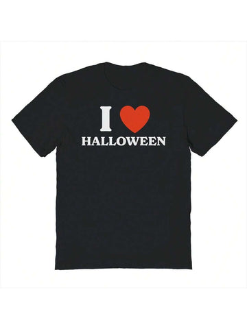 Nearly There I Heart Halloween Halloween Graphic Cotton Short-Sleeve T-Shirt