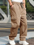 Men's Solid Color Simple Daily Casual Cargo Pants - MapleCo