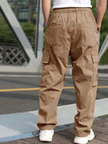 Men's Solid Color Simple Daily Casual Cargo Pants - MapleCo