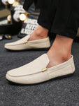 Men's Casual Loafers Penny Shoes, Slip-On Canvas Flat Shoes (One Size Smaller) - MapleCo