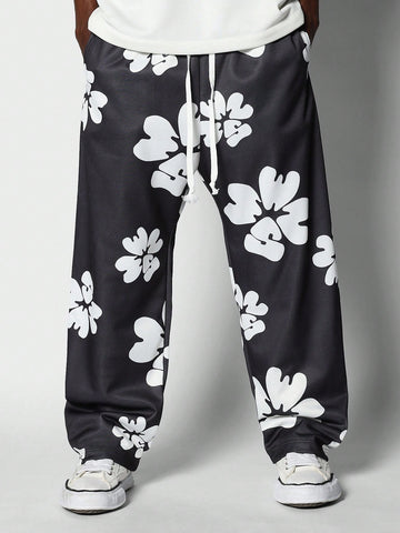 SUMWON Loose Fit Baggy Joggers With All Over Print