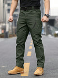 Men's Zipper Workwear Pocket Straight Wide-Legged Casual Streetwear Pants - MapleCo