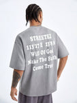 Manfinity StreetEZ Men's Loose Fit Short Sleeve T-Shirt With Printed English Design, Suitable For Summer