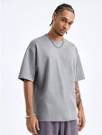 Manfinity StreetEZ Men's Loose Fit Short Sleeve T-Shirt With Printed English Design, Suitable For Summer