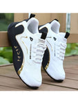 Men's Casual Lace-Up Shoes, Comfy Non-Slip Breathable Shoes WithFabric Uppers For Walking Driving, Shoes For All Seasons