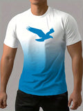 Men's Summer Eagle Printed Round Neck Short Sleeve Casual T-Shirt