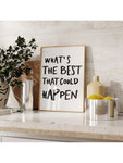 1PC,What's The Best That Could Happen Quote Poster, Uplifting Quote Art Print, Trendy Red Aesthetic Wall Art, Affirmations Print,50*70cm(19.7*27.5in)Unframed