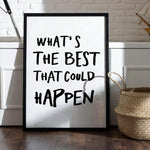 1PC,What's The Best That Could Happen Quote Poster, Uplifting Quote Art Print, Trendy Red Aesthetic Wall Art, Affirmations Print,50*70cm(19.7*27.5in)Unframed