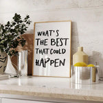 1PC,What's The Best That Could Happen Quote Poster, Uplifting Quote Art Print, Trendy Red Aesthetic Wall Art, Affirmations Print,50*70cm(19.7*27.5in)Unframed