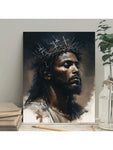 1 Piece Wood Frame Canvas Painting African American Art Jesus Painting Artwork Home Decor Suitable For Bedroom Living Room Bathroom Perfect Gift Can Be Hung Directly