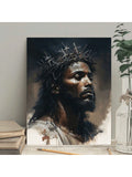 1 Piece Wood Frame Canvas Painting African American Art Jesus Painting Artwork Home Decor Suitable For Bedroom Living Room Bathroom Perfect Gift Can Be Hung Directly