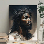 1 Piece Wood Frame Canvas Painting African American Art Jesus Painting Artwork Home Decor Suitable For Bedroom Living Room Bathroom Perfect Gift Can Be Hung Directly