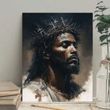 1 Piece Wood Frame Canvas Painting African American Art Jesus Painting Artwork Home Decor Suitable For Bedroom Living Room Bathroom Perfect Gift Can Be Hung Directly