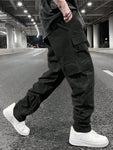 Manfinity Hypemode Loose Fit Men's Cargo Pants With Drawstring Waistband - MapleCo