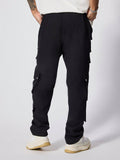 Manfinity Streetrush Solid Color Casual Daily Multi-Pocket Cargo Pants