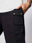 Manfinity Streetrush Solid Color Casual Daily Multi-Pocket Cargo Pants