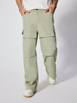 Manfinity Streetrush Men Flap Pocket Side Cargo Pants For Dailywear