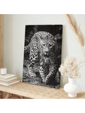 1 Pc Framed Art Decoration Ready To Hang Black And White Leopard Fashion Animal Poster Print Canvas Wildlife Wall Decor Painting Room Home Picture Art Inspiration Framed