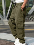 Men's Solid Color Simple Daily Casual Cargo Pants - MapleCo