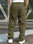 Men's Solid Color Simple Daily Casual Cargo Pants - MapleCo