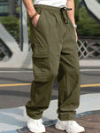 Men's Solid Color Simple Daily Casual Cargo Pants - MapleCo