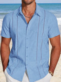 Men's Summer Solid Color Casual Short Sleeve Daily Commute Shirt - MapleCo