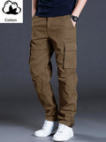 Manfinity Homme Men's Casual Solid Color Cargo Pants With Flap Pockets And Drawstring Waist - MapleCo