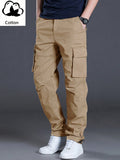 Manfinity Homme Men's Casual Solid Color Cargo Pants With Flap Pockets And Drawstring Waist - MapleCo