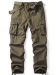 AKARMY Men's Casual Military Cargo Pants Baggy Camo Work Trousers With 6 Pockets (No Belt) - MapleCo