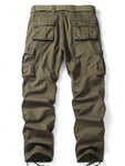 AKARMY Men's Casual Military Cargo Pants Baggy Camo Work Trousers With 6 Pockets (No Belt) - MapleCo