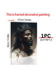 1 Piece Wood Frame Canvas Painting African American Art Jesus Painting Artwork Home Decor Suitable For Bedroom Living Room Bathroom Perfect Gift Can Be Hung Directly