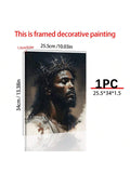 1 Piece Wood Frame Canvas Painting African American Art Jesus Painting Artwork Home Decor Suitable For Bedroom Living Room Bathroom Perfect Gift Can Be Hung Directly