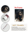 1 Piece Wood Frame Canvas Painting African American Art Jesus Painting Artwork Home Decor Suitable For Bedroom Living Room Bathroom Perfect Gift Can Be Hung Directly