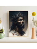 1 Piece Wood Frame Canvas Painting African American Art Jesus Painting Artwork Home Decor Suitable For Bedroom Living Room Bathroom Perfect Gift Can Be Hung Directly