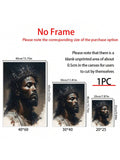 1 Piece Wood Frame Canvas Painting African American Art Jesus Painting Artwork Home Decor Suitable For Bedroom Living Room Bathroom Perfect Gift Can Be Hung Directly