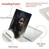 1 Piece Wood Frame Canvas Painting African American Art Jesus Painting Artwork Home Decor Suitable For Bedroom Living Room Bathroom Perfect Gift Can Be Hung Directly