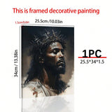 1 Piece Wood Frame Canvas Painting African American Art Jesus Painting Artwork Home Decor Suitable For Bedroom Living Room Bathroom Perfect Gift Can Be Hung Directly