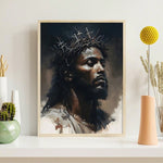 1 Piece Wood Frame Canvas Painting African American Art Jesus Painting Artwork Home Decor Suitable For Bedroom Living Room Bathroom Perfect Gift Can Be Hung Directly