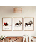 3pcs Set Frameless Canvas Poster Print Santa Claus Is Coming To Town Christmas Wall Art Painting For Living Room Bedroom Holiday Decor Xmas Gift Home Decor