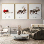 3pcs Set Frameless Canvas Poster Print Santa Claus Is Coming To Town Christmas Wall Art Painting For Living Room Bedroom Holiday Decor Xmas Gift Home Decor