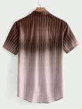 Manfinity RSRT Men's Gradient Vertical Striped Short Sleeve Shirt - MapleCo