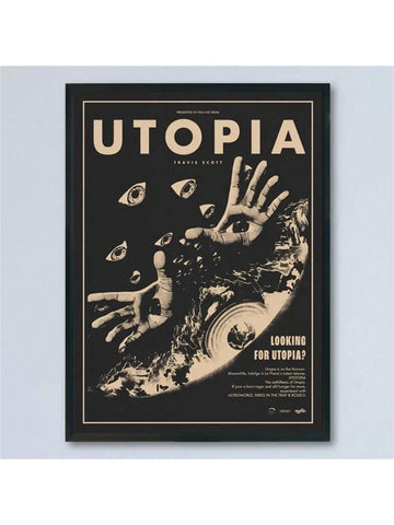 1pc Unframed Canvas Poster, Vintage Art Of 's Utopia Album, Retro Wall Art Decor For Bedroom, Living Room, Hallway, Ideal Gift For Winter And Room Decoration