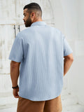 Manfinity Homme Men's Plus Size Woven Casual Button-Front Short Sleeve Shirt - MapleCo