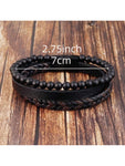 1pc Magnetic Black PU Leather Bracelet For Men: Stylish, Versatile,