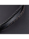 1pc Magnetic Black PU Leather Bracelet For Men: Stylish, Versatile,