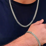 2pcs Stainless Steel Men's Necklace And Bracelet Set, Men's Fashion Accessory